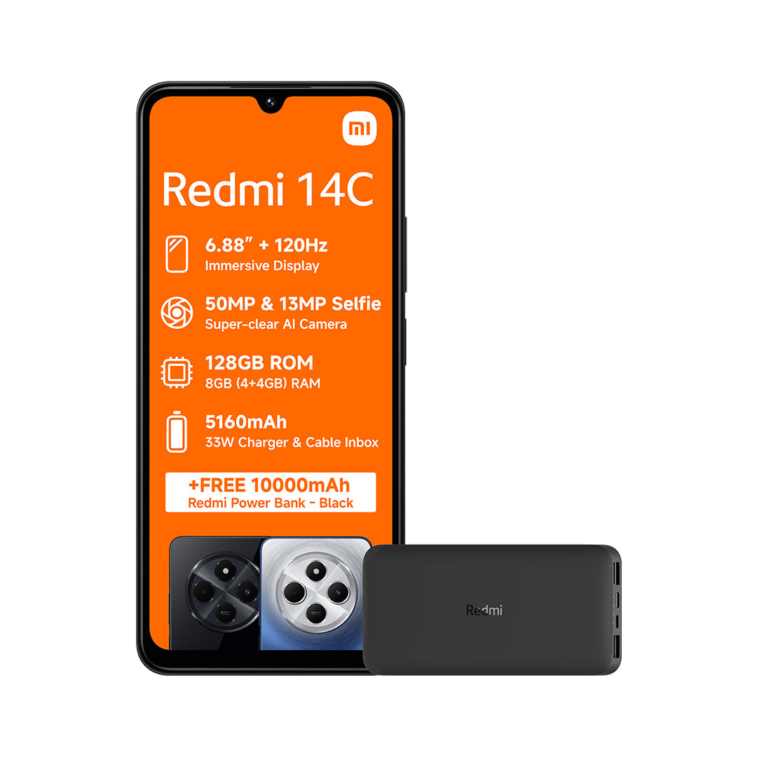 Xiaomi Redmi 14C 128GB 4G DS - Blue (Vodacom) + FREE POWER BANK-BLUE