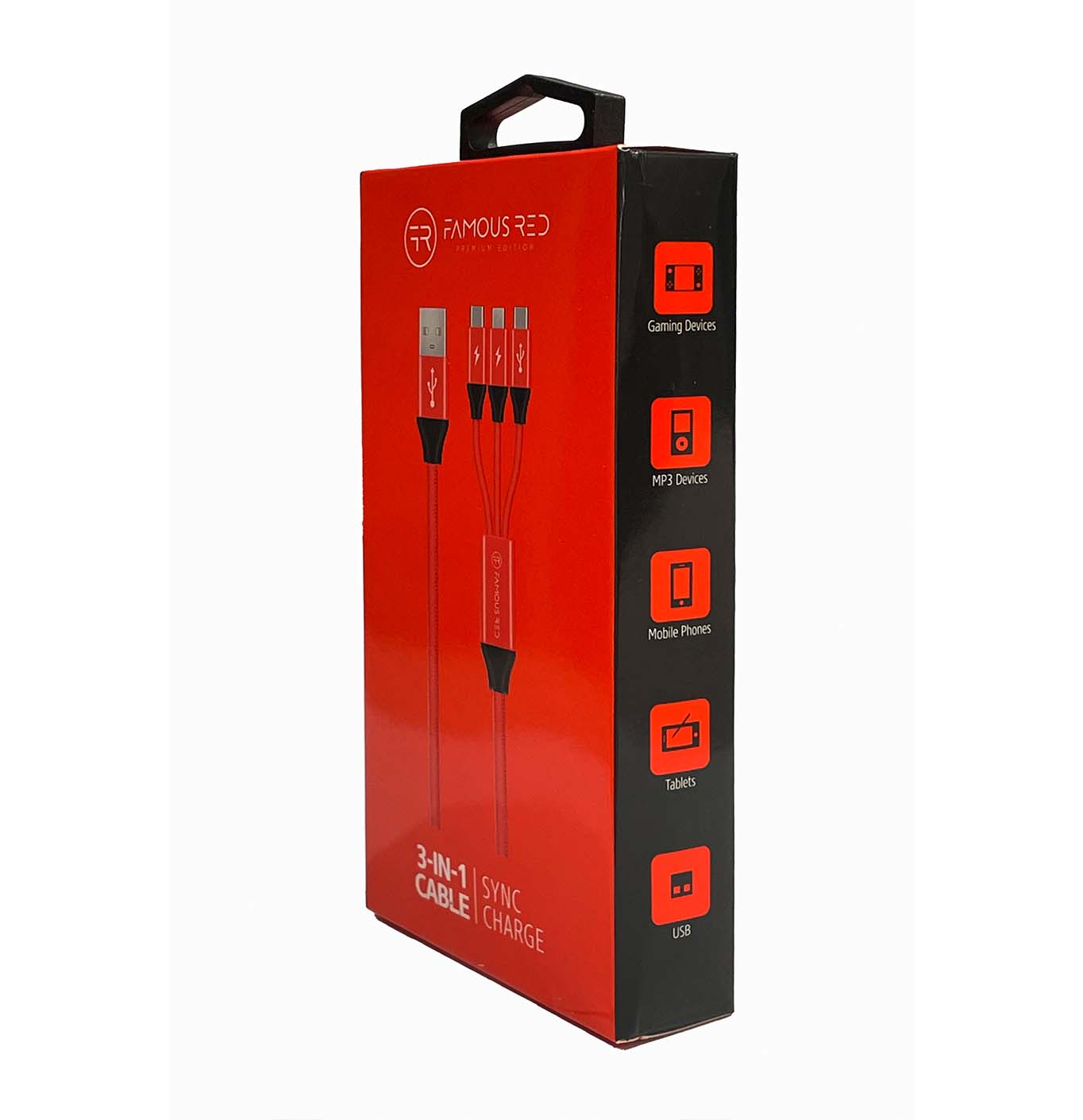 Famous Red 3 In 1 Cable