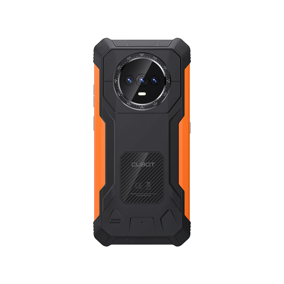 CUBOT King Kong rugged smartphone with dual rear cameras and orange accents, designed for durability and performance.