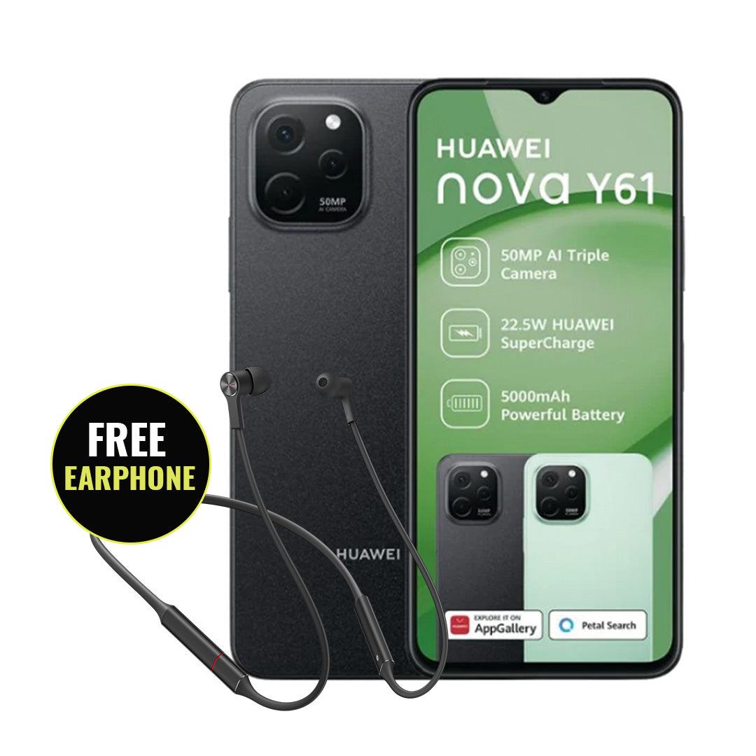 Huawei Nova Y61 Free Huawei Freelace Earphones Dunns Mobile SA