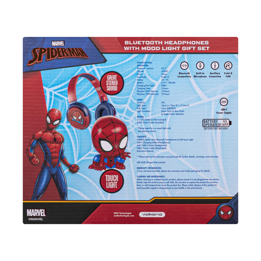 Spider-Man Soft Touch Light with Bluetooth Headphone Combo
