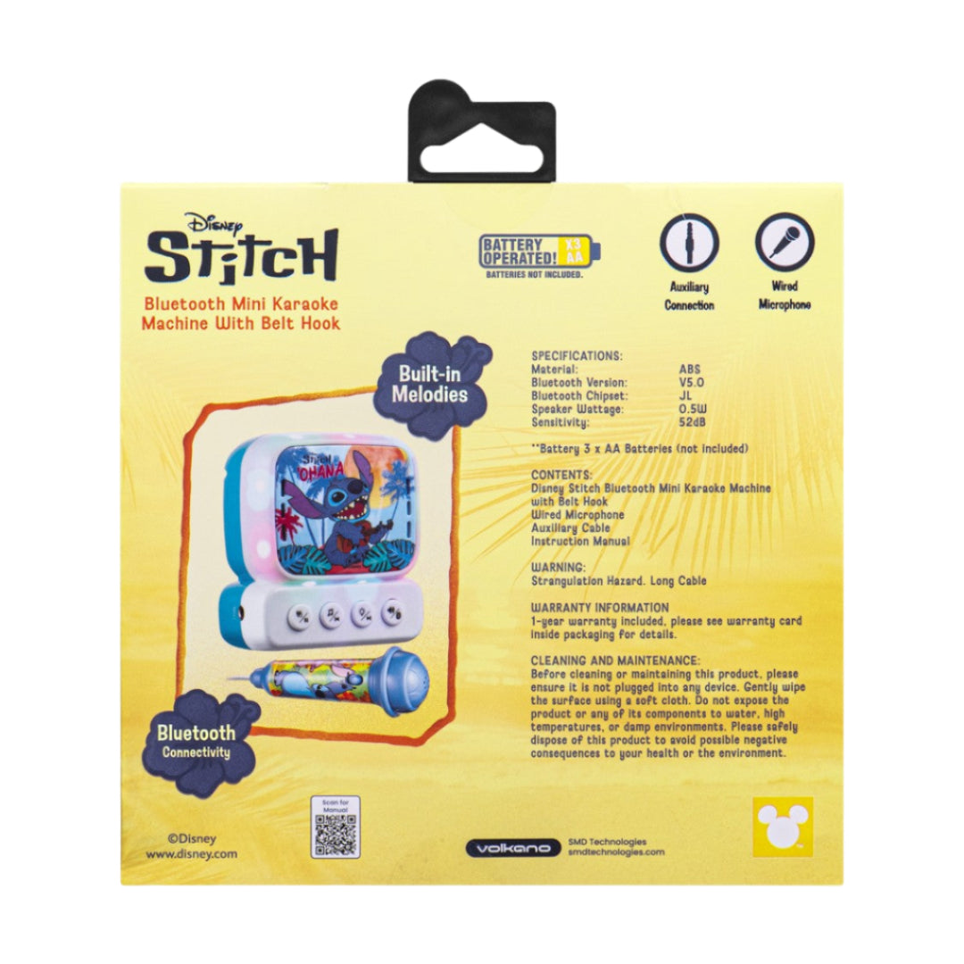 Disney Stitch Bluetooth Mini Karaoke Machine with Belt Hook