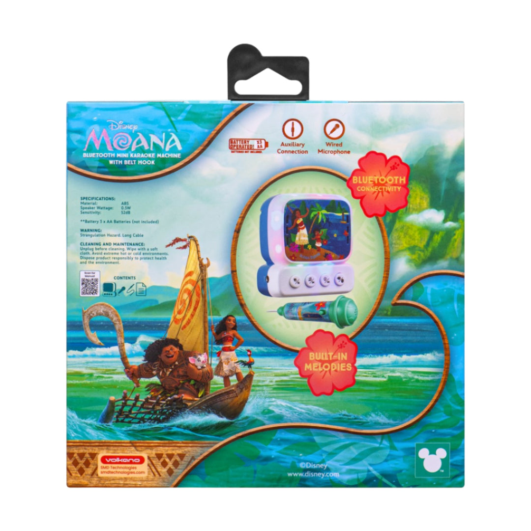 Disney Moana 2 Mini Bluetooth Karaoke Machine with Belt Hook