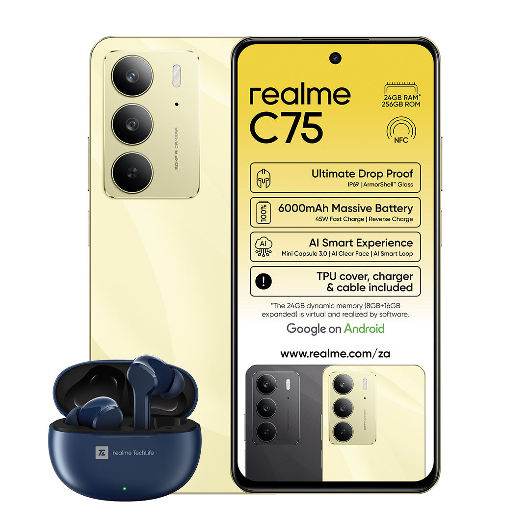 Realme C75 256GB DS (Vodacom) Plus Free Earpods
