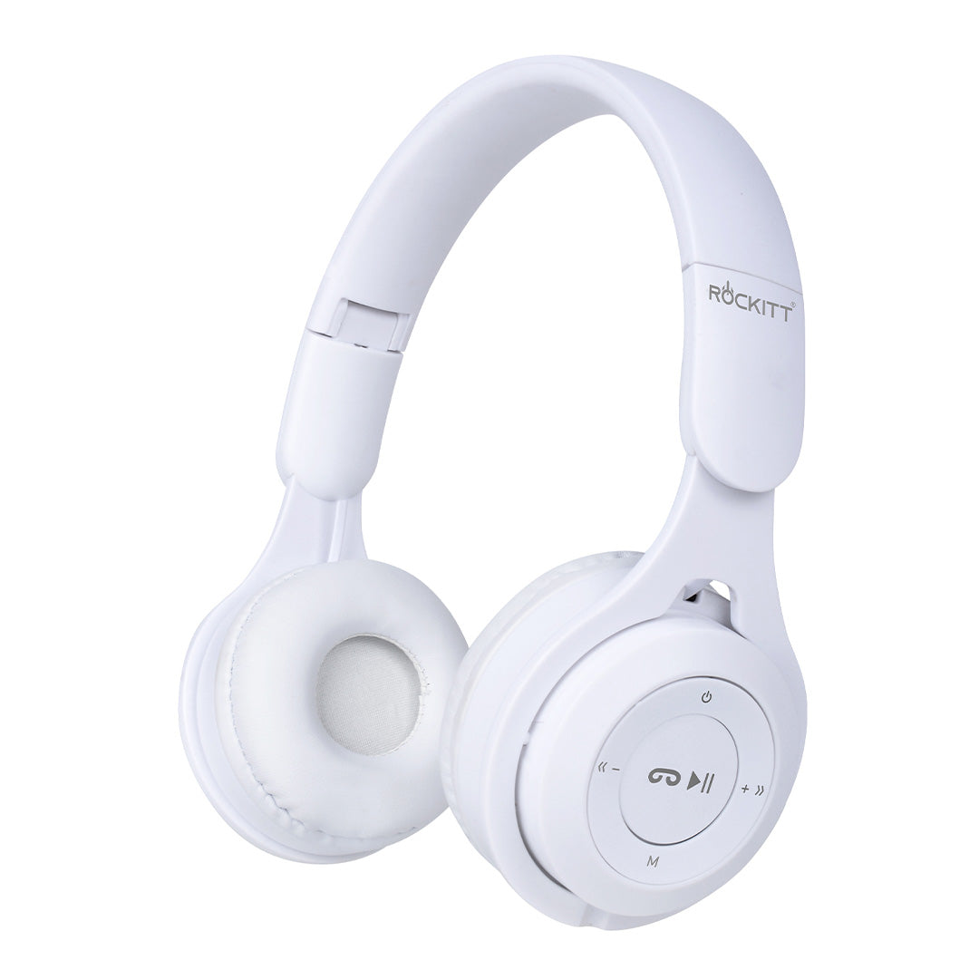 Rockitt Wireless On Ear Headphones - White