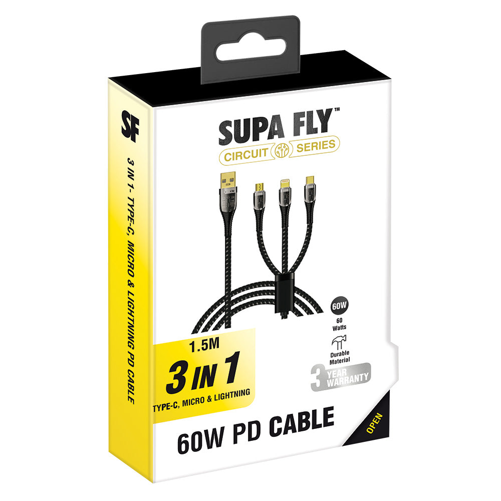 Supa Fly 60W 3-IN-1 1.5M Cable