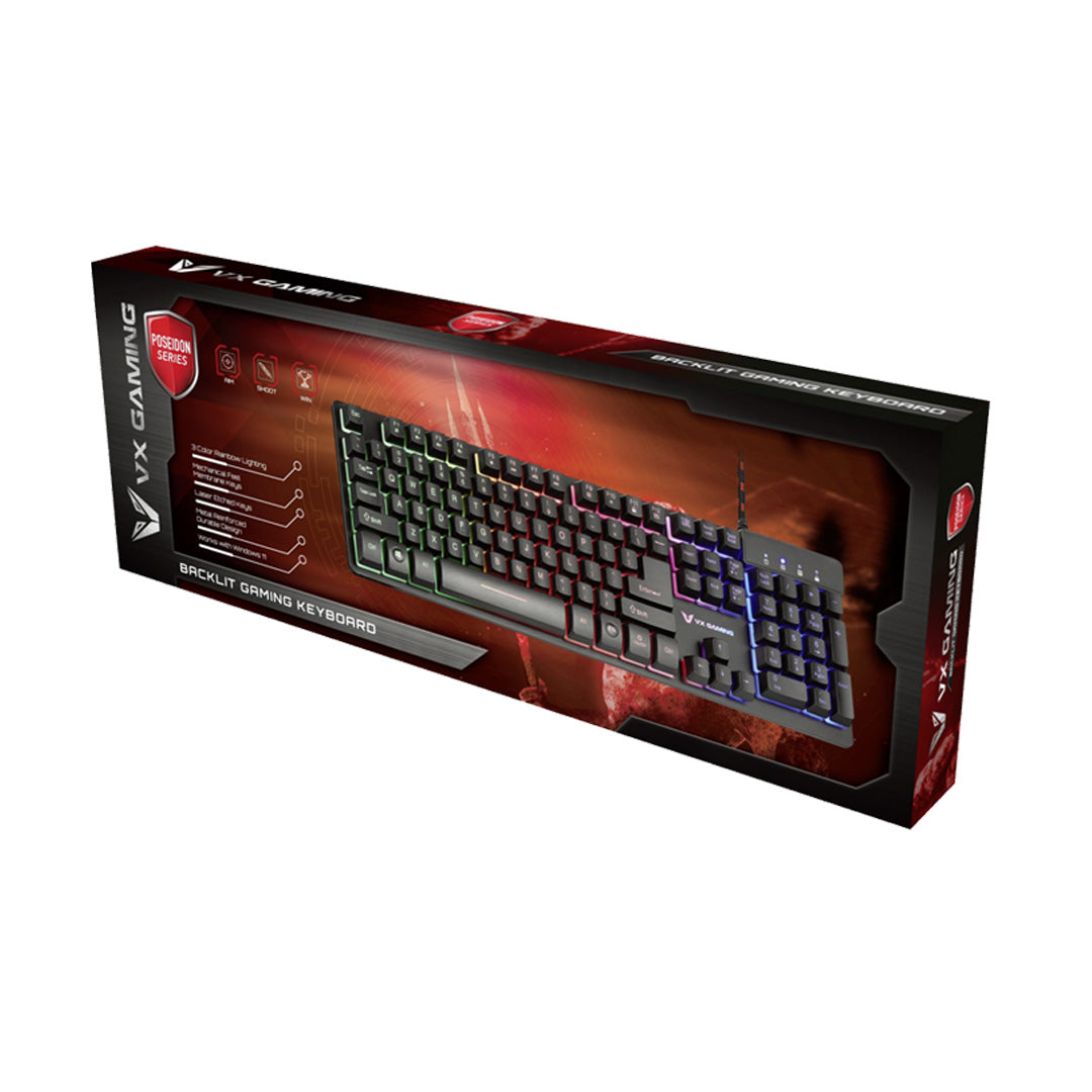 VX Gaming Poseidon Series Semi m=Mech Keyboard - Black