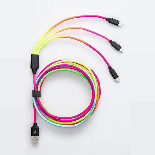 3-in-1 Rainbow Charging Cable - Multi