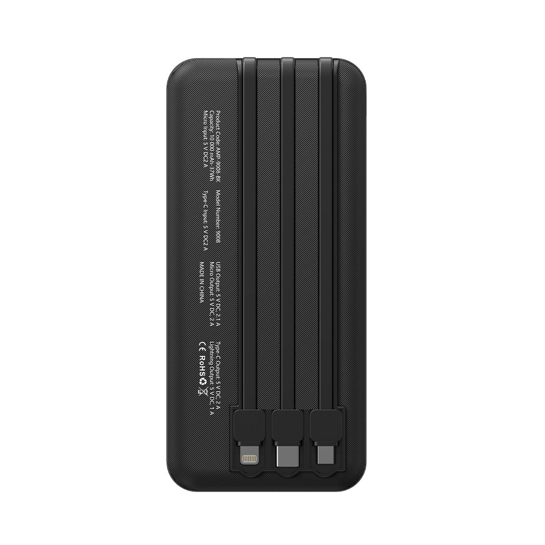 Amplify 10 000mAh Power Bank - Black