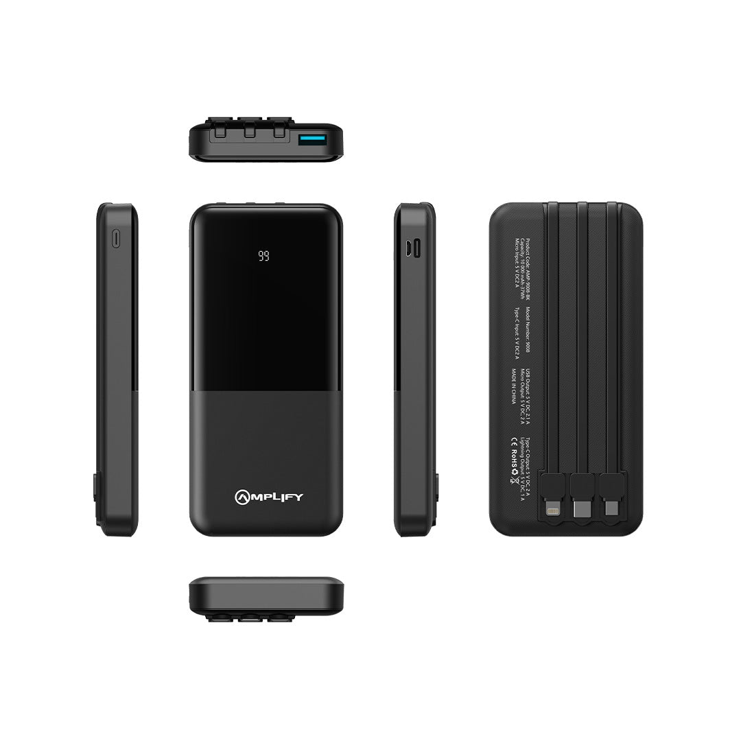 Amplify 10 000mAh Power Bank - Black