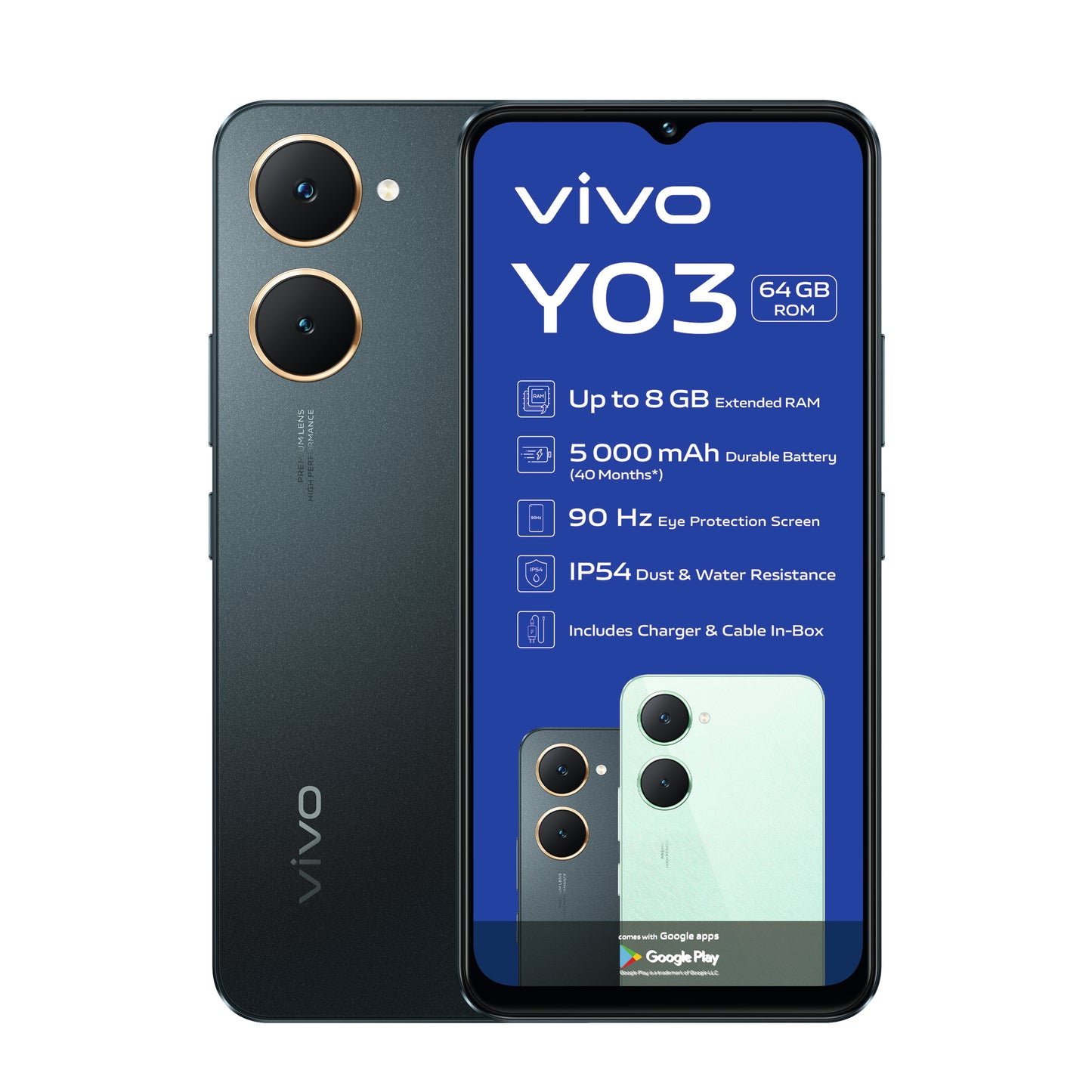 Vivo Y03 4G Dual SIM (Vodacom) - Black