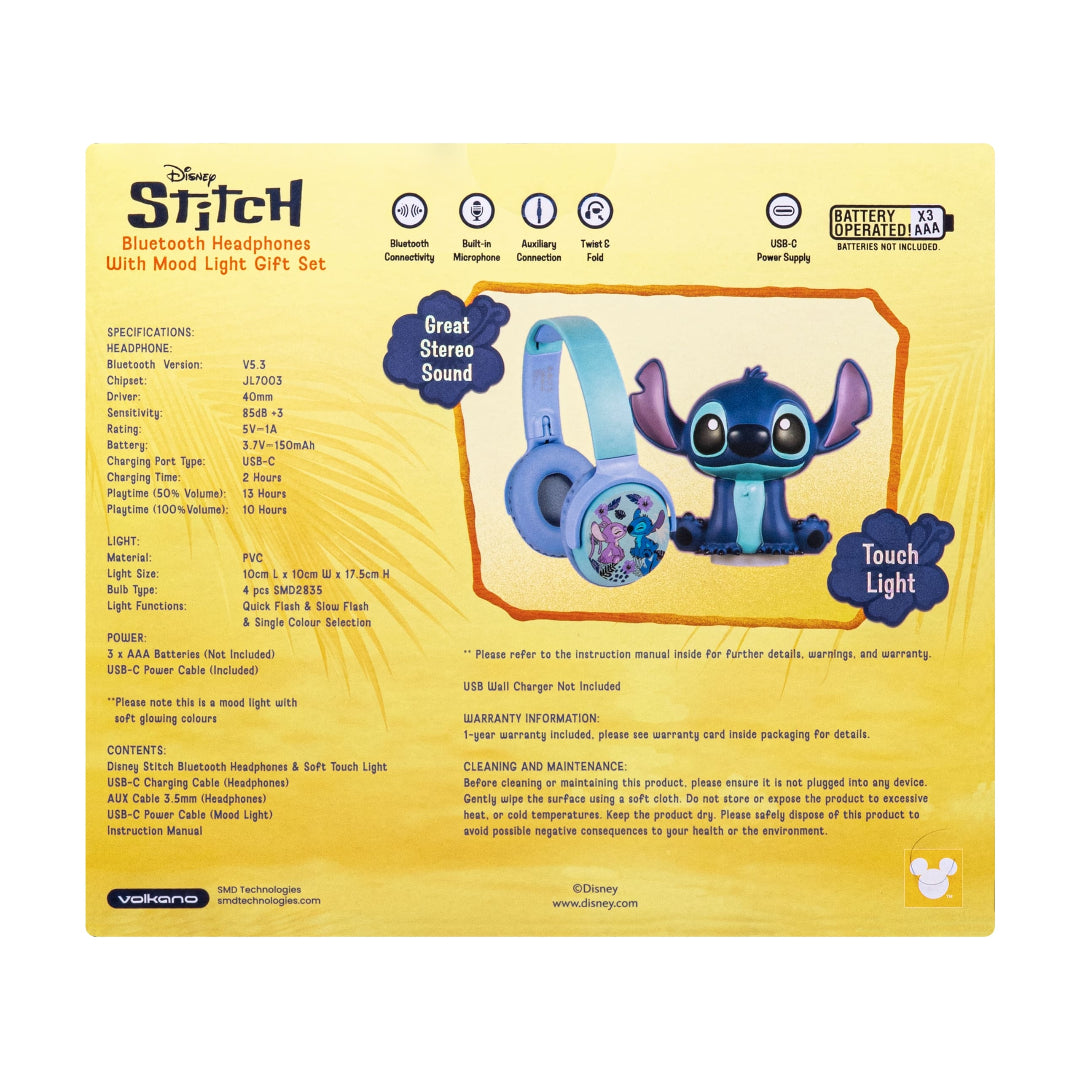 Stitch Soft Touch Light with Bluetooth Headphone Combo