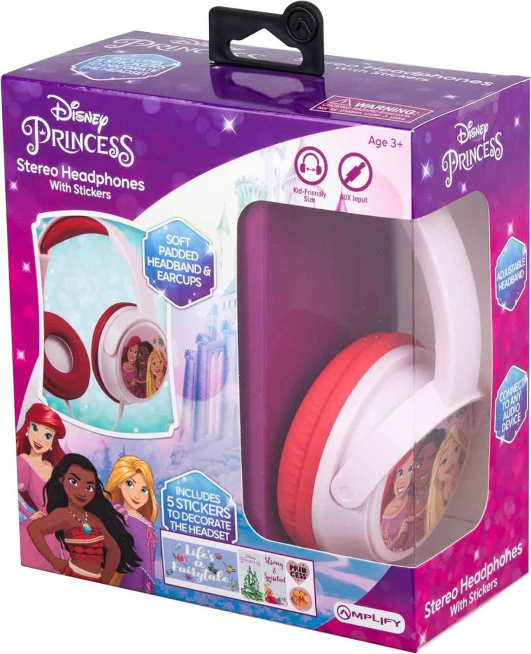 Princess Auxiliary Headphones with Stickers (White)