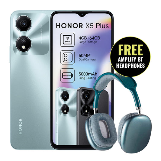 Honor X5 Plus (MTN) + Free Amplify Bluetooth Headphones - Blue