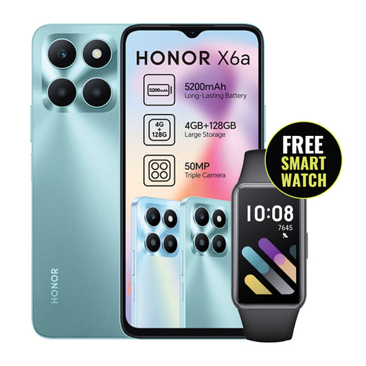 Honor X6A + Free Honor Band 7 Smart Watch