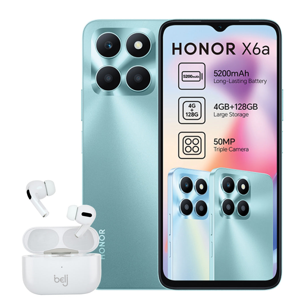 Honor X6a Dual Sim (MTN) + FREE Belj Wireless Earpods