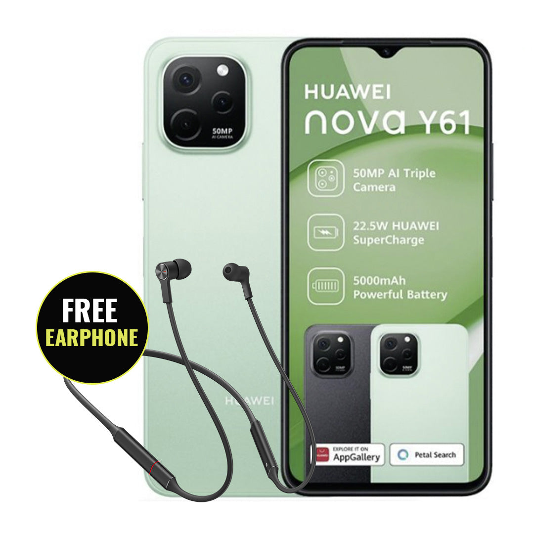 Huawei Nova Y61 6/64GB  + Free Huawei Freelace Earphones (Vodacom)