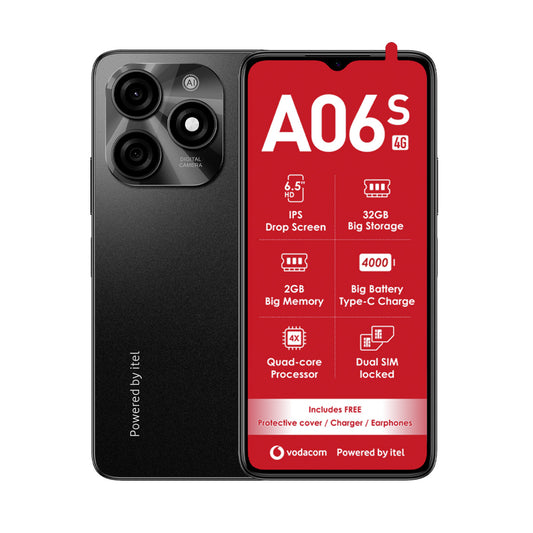 Itel A06S - Black (Vodacom - Network Locked)