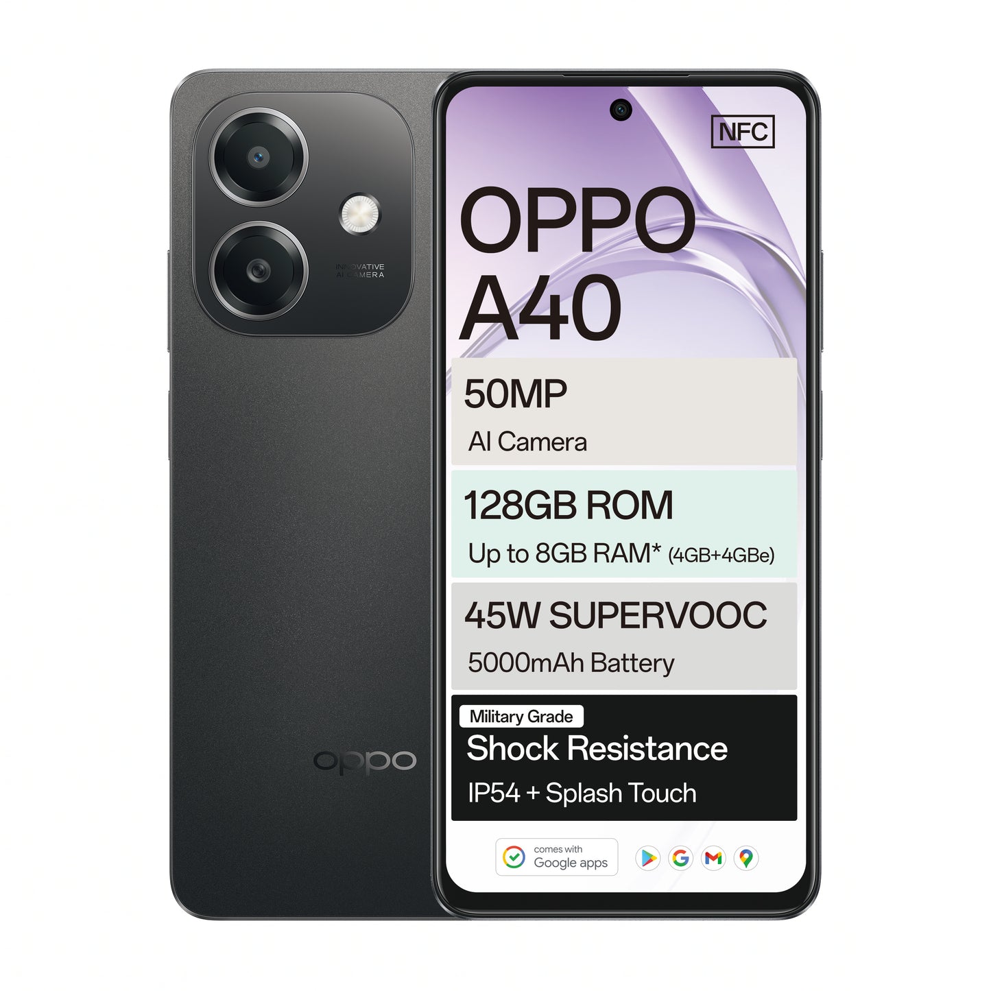 Oppo A40 128GB 4G DS (Vodacom) - Black