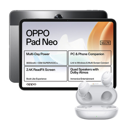 Oppo Pad Neo Grey DS LTE Bundle + Free Wireless Earbuds -Grey
