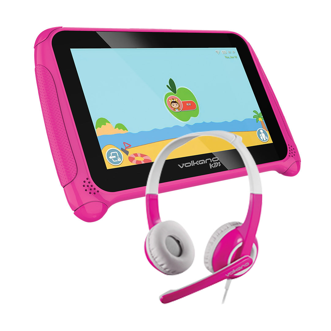 Volkano Kids 7" Pink Tablet + Kids Headphones