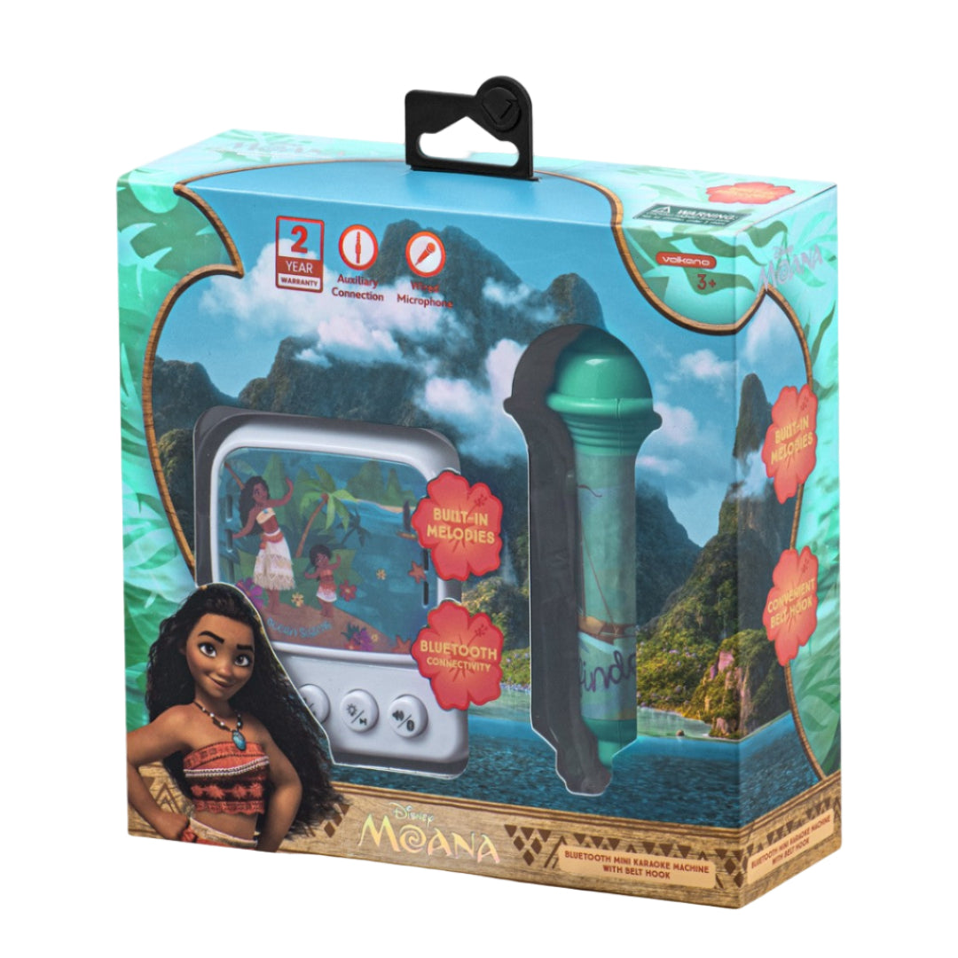 Disney Moana 2 Mini Bluetooth Karaoke Machine with Belt Hook