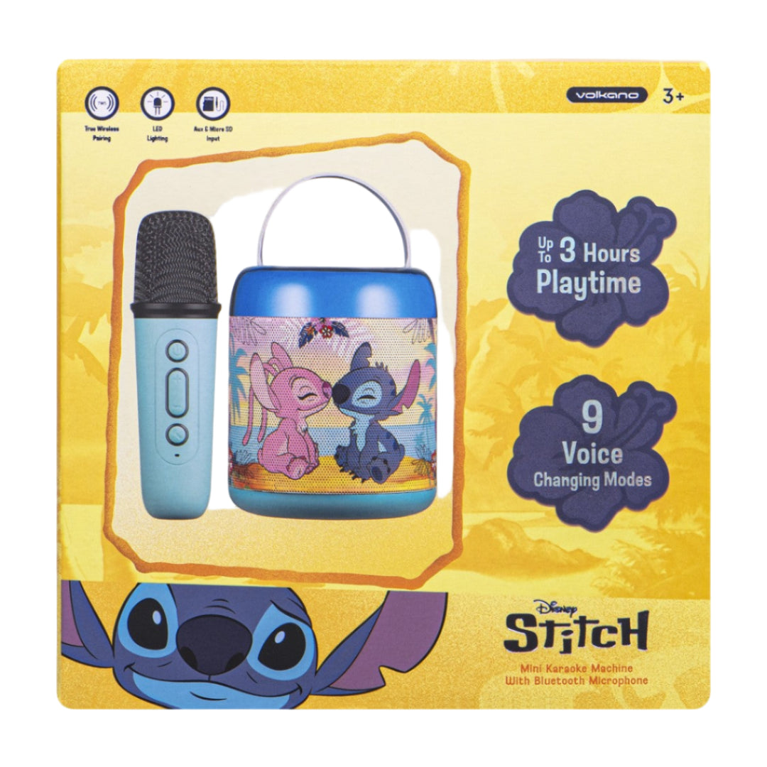 Disney Stitch Cylinder Karaoke Speaker With Mic