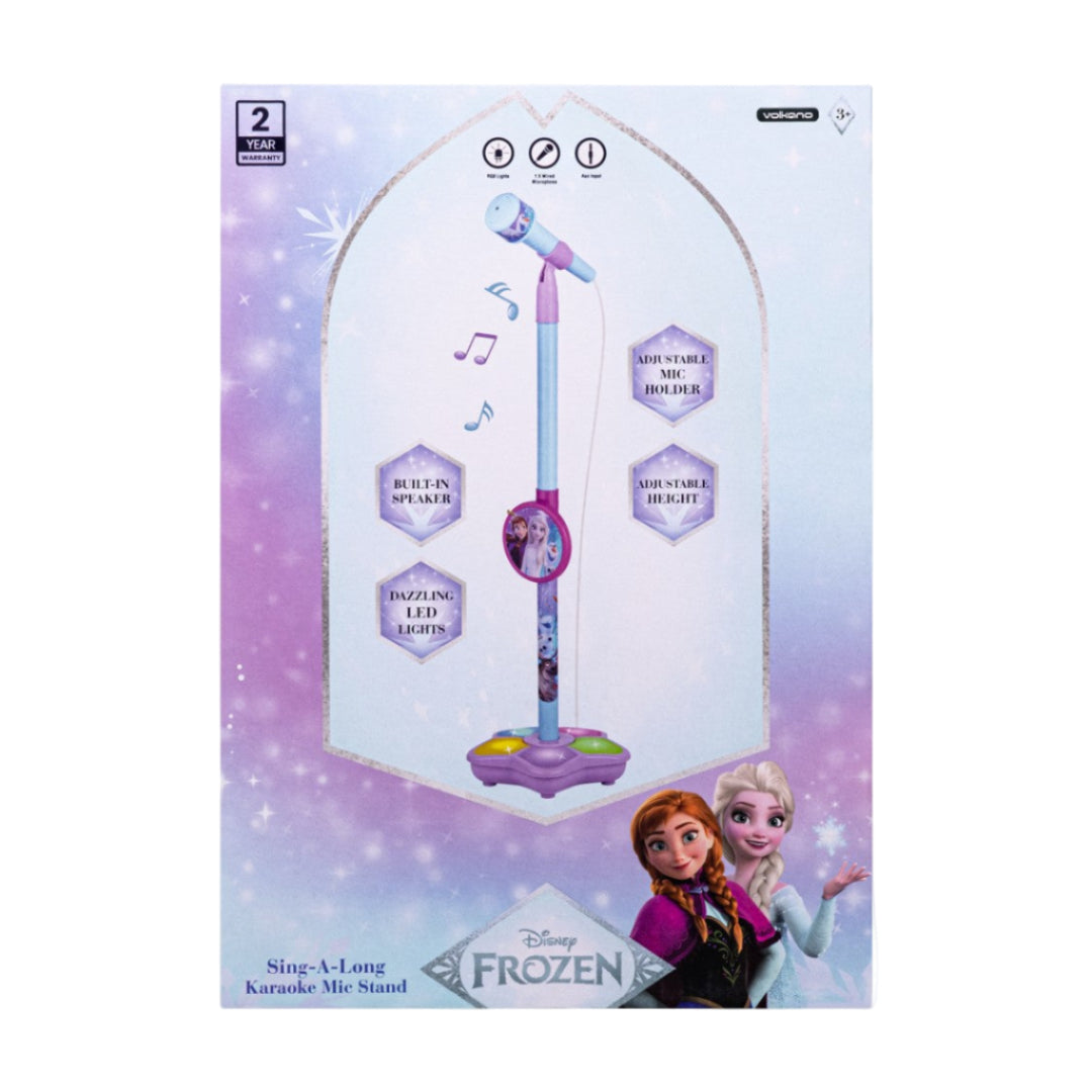 Disney Frozen Auxiliary Star Karaoke Microphone Stand with Colourful Lights