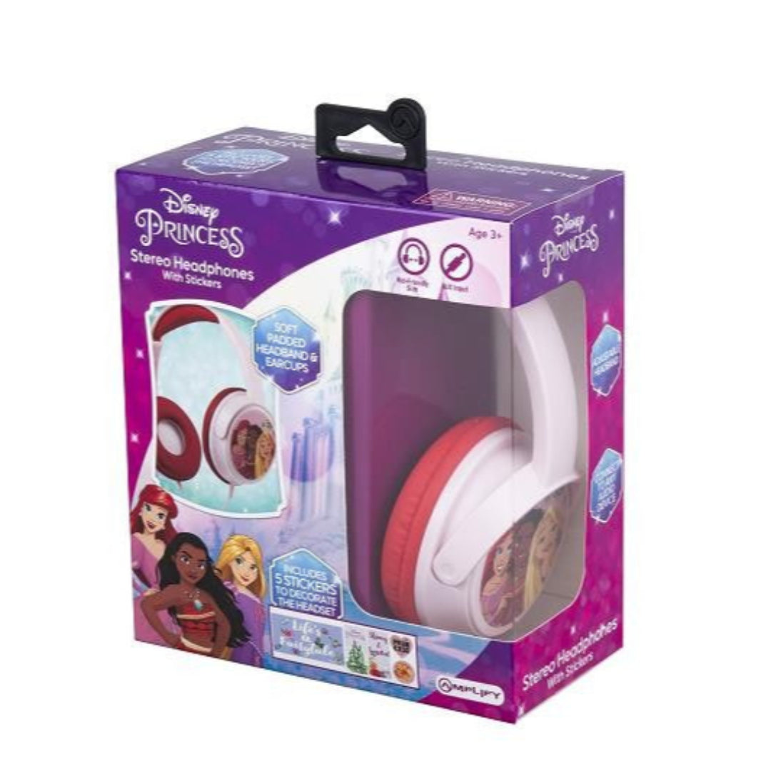Princess Auxiliary Headphones with Stickers (White)