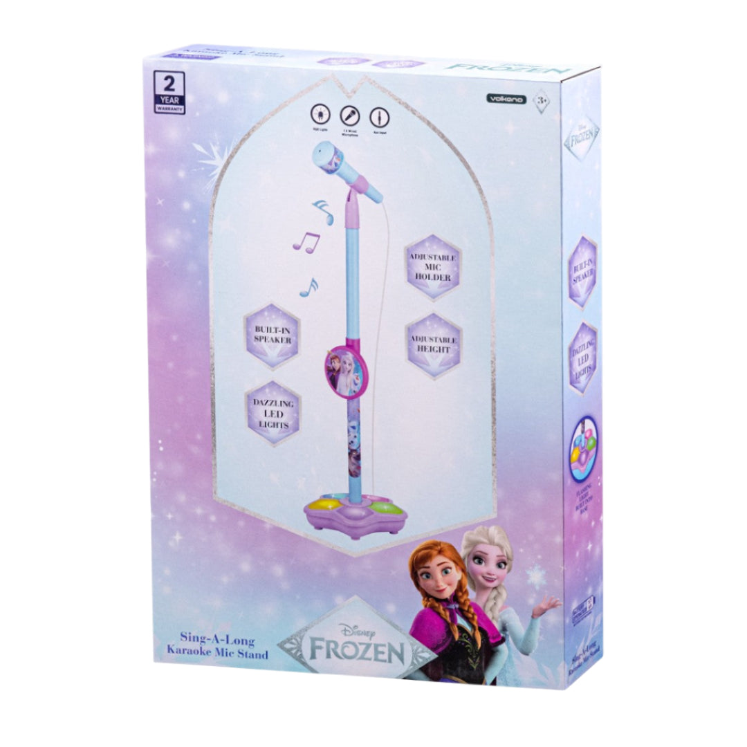 Disney Frozen Auxiliary Star Karaoke Microphone Stand with Colourful Lights