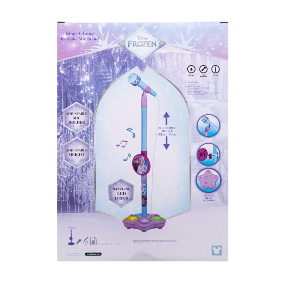 Disney Frozen Auxiliary Star Karaoke Microphone Stand with Colourful Lights