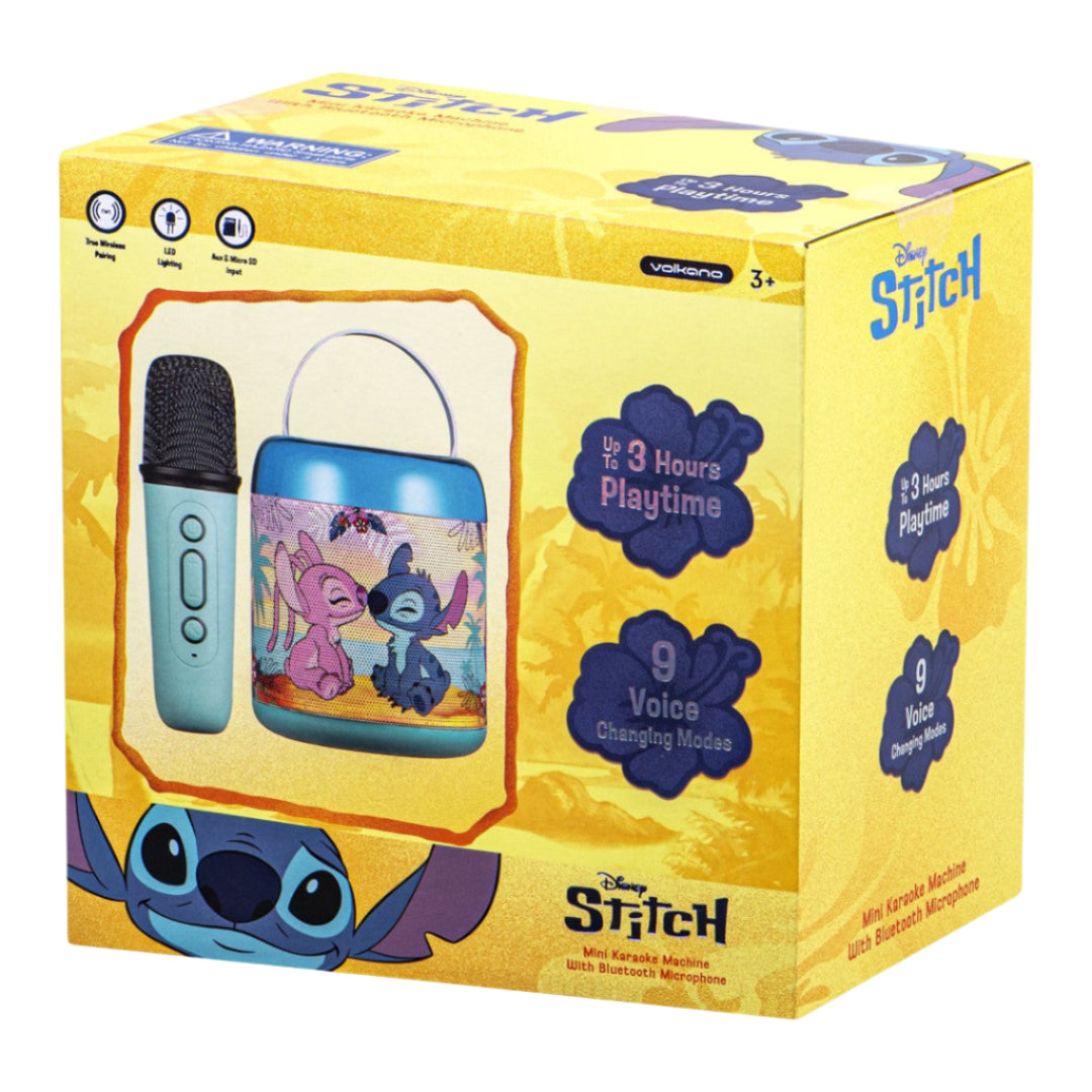 Disney Stitch Cylinder Karaoke Speaker With Mic
