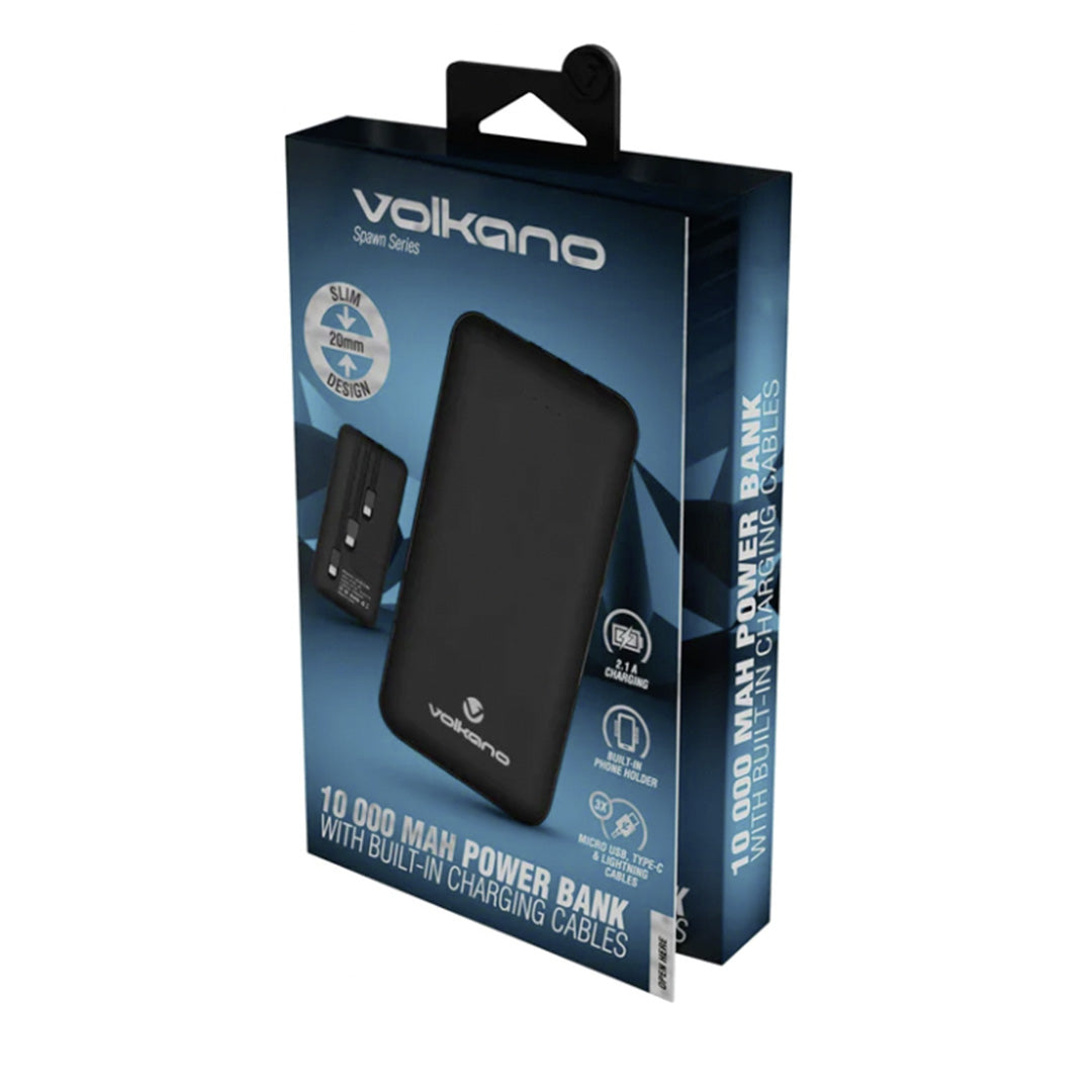 Volkano 10 000mAh Powerbank - Spawn Series - Black