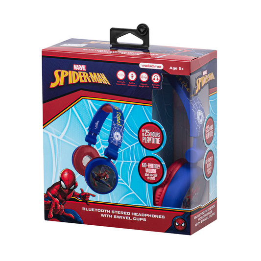 Spiderman Bluetooth Headphones With Swivel Cups - Blue