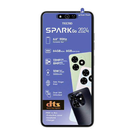 Tecno Spark GO 2024 64GB 4G DS (Vodacom) - Black