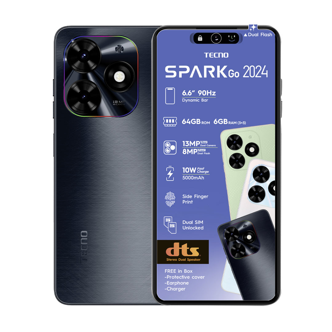 Tecno Spark GO 2024 64GB 4G DS (Vodacom) - Black